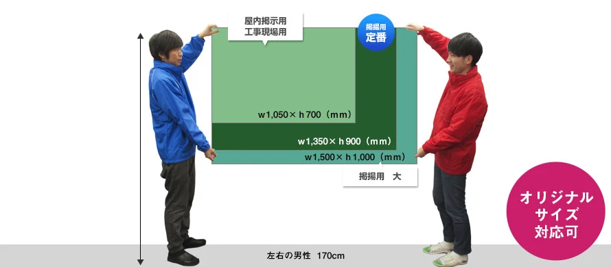 国旗・万国旗の定番サイズイメージ