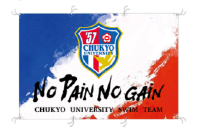 実績292大学水泳部チーム様の部旗　デザインイメージ