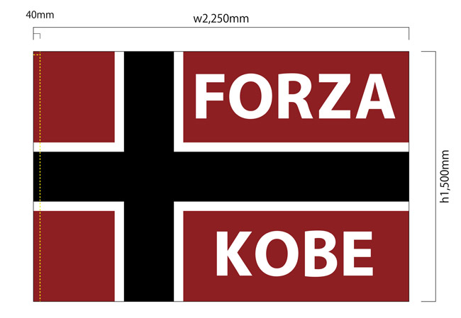 実績37個人様のスポーツ観戦用の応援旗デザインイメージ